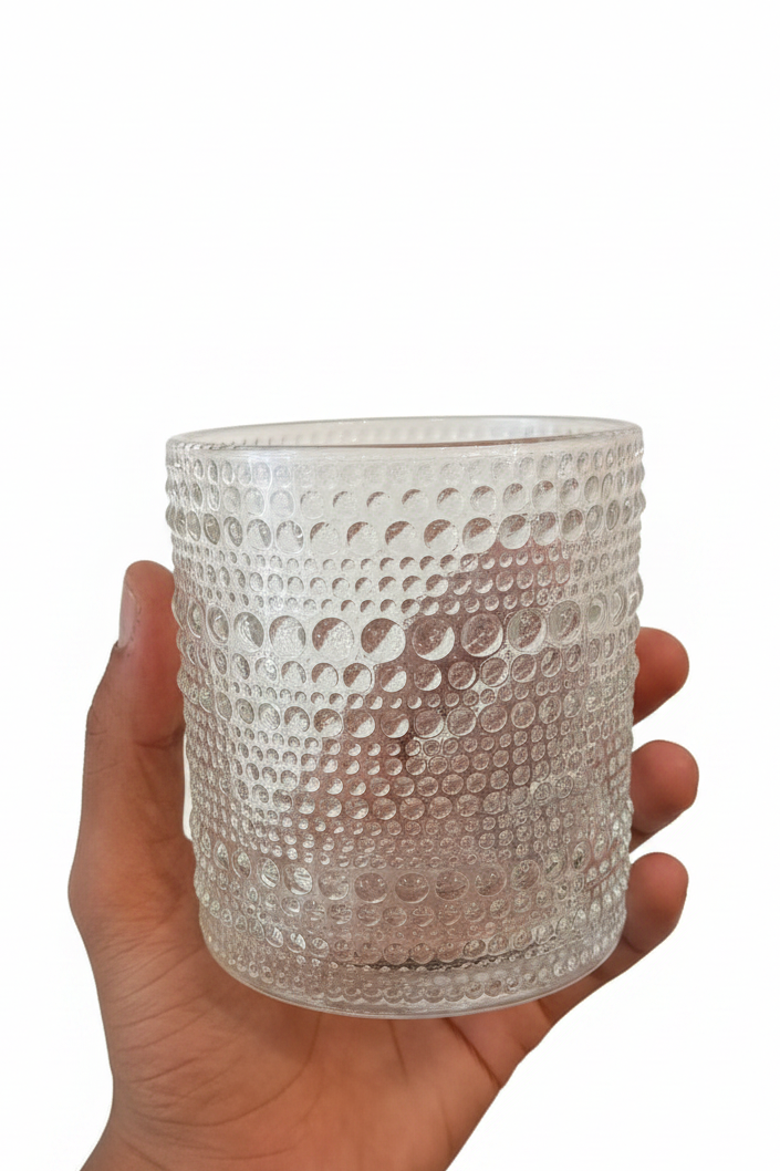 Clear Bubble Cups - Glass Cups - set of 6 small size 10 cm