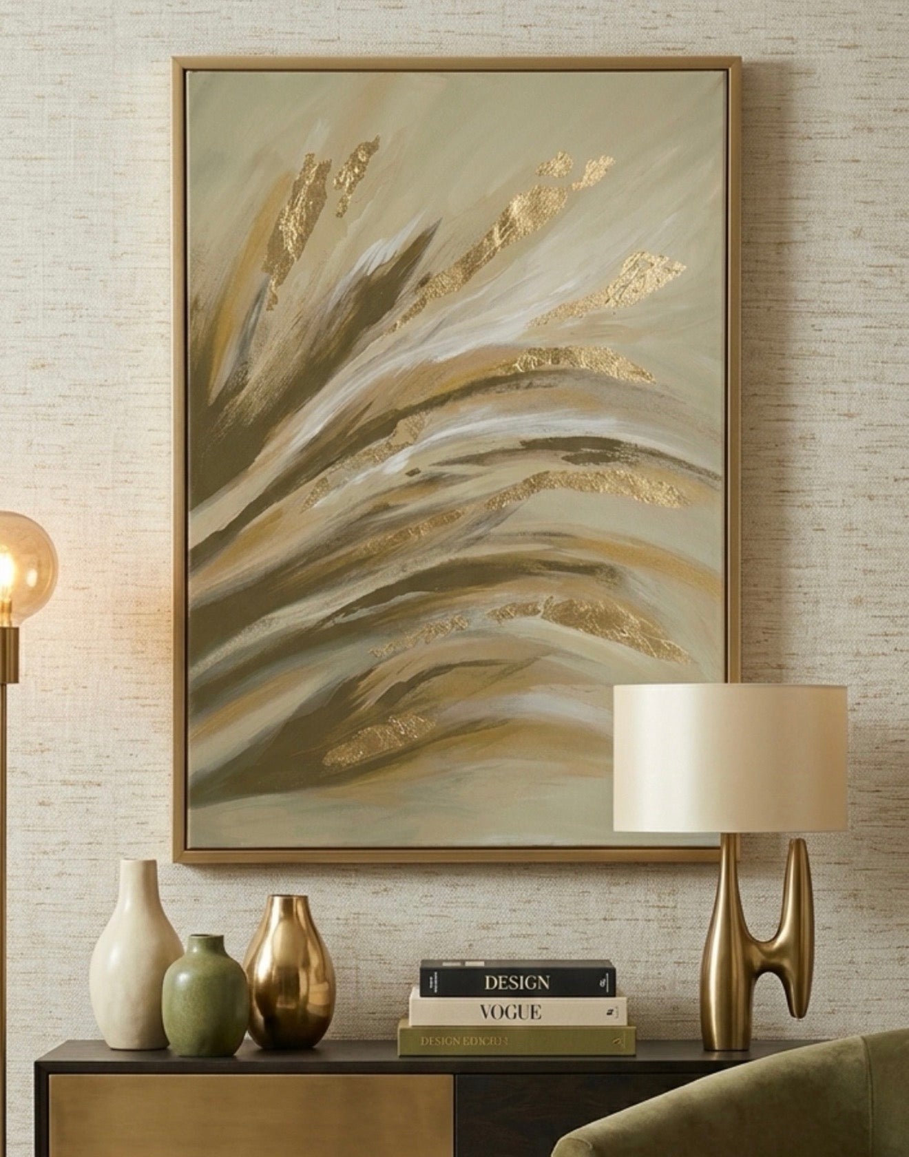 Hand painted Frame - Gold color