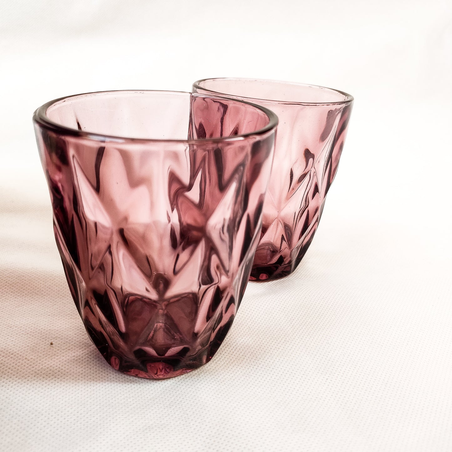 Drinking Glasses - Set of 6 - Maroon- Transparent