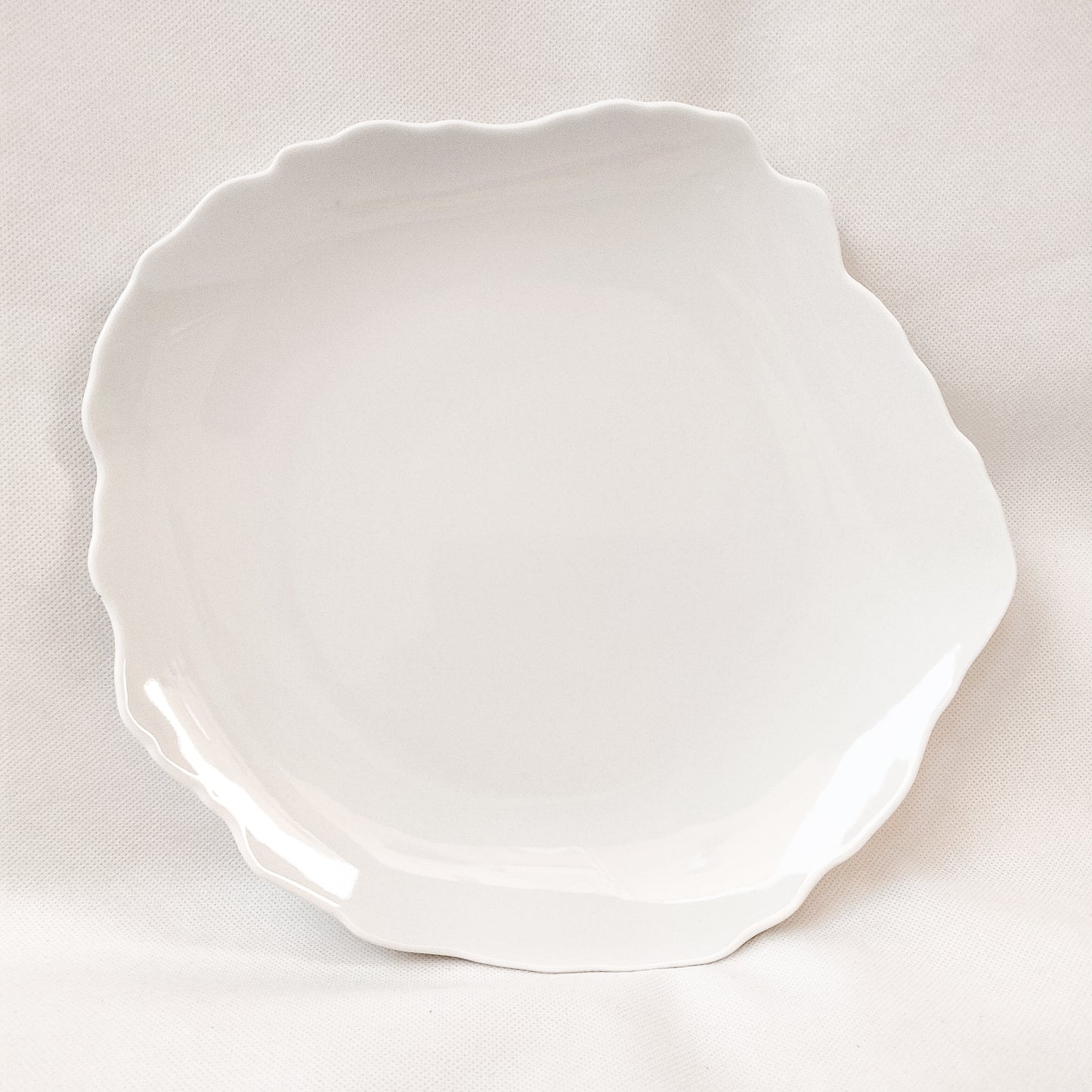 white dinner plate / porcelain - ivory color
