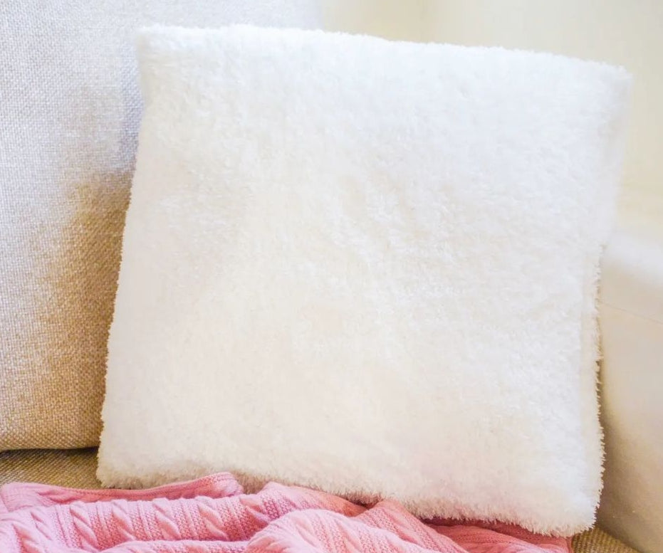 Blanket Cushion / white - pink