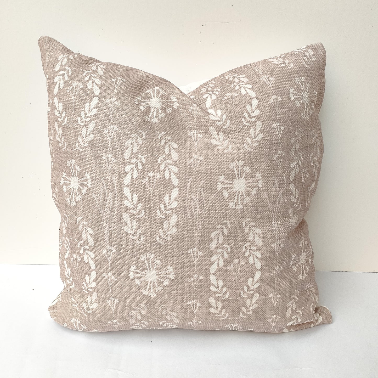 Cushion - neutral leaves print.