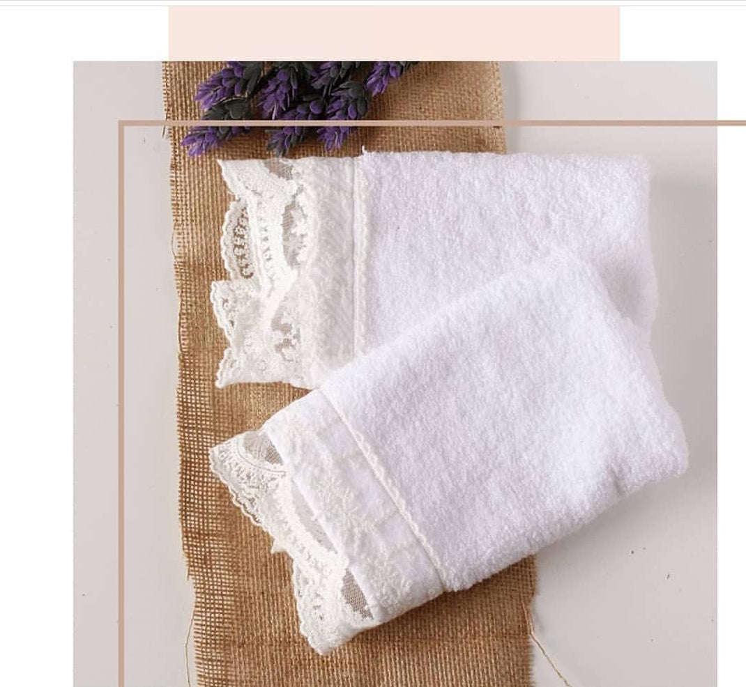 White Towels - Lace Edges