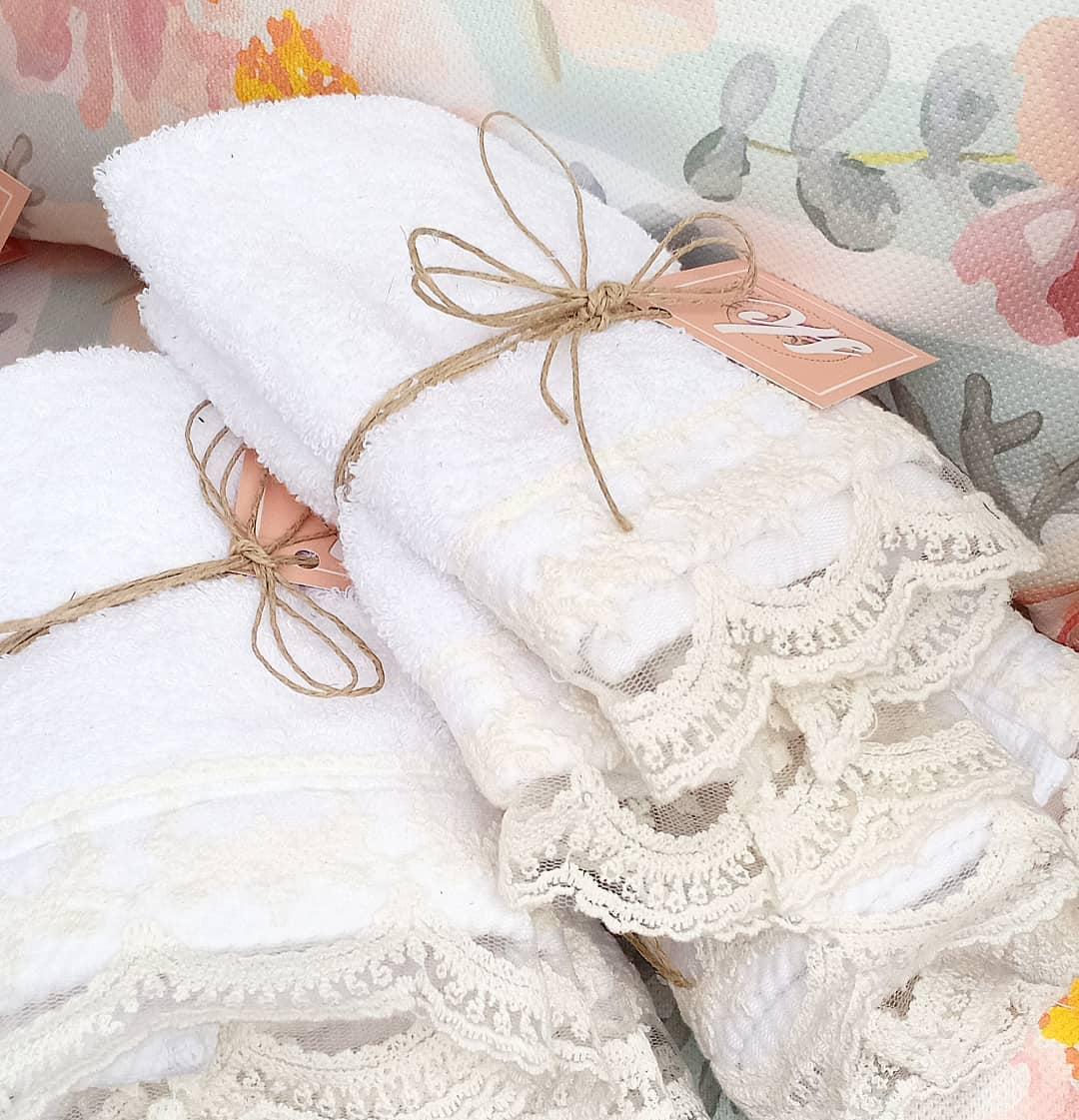 White Towels - Lace Edges