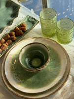 Load image into Gallery viewer, Glass Cups - Sage Green - set of 6 cups small size  10 cm
