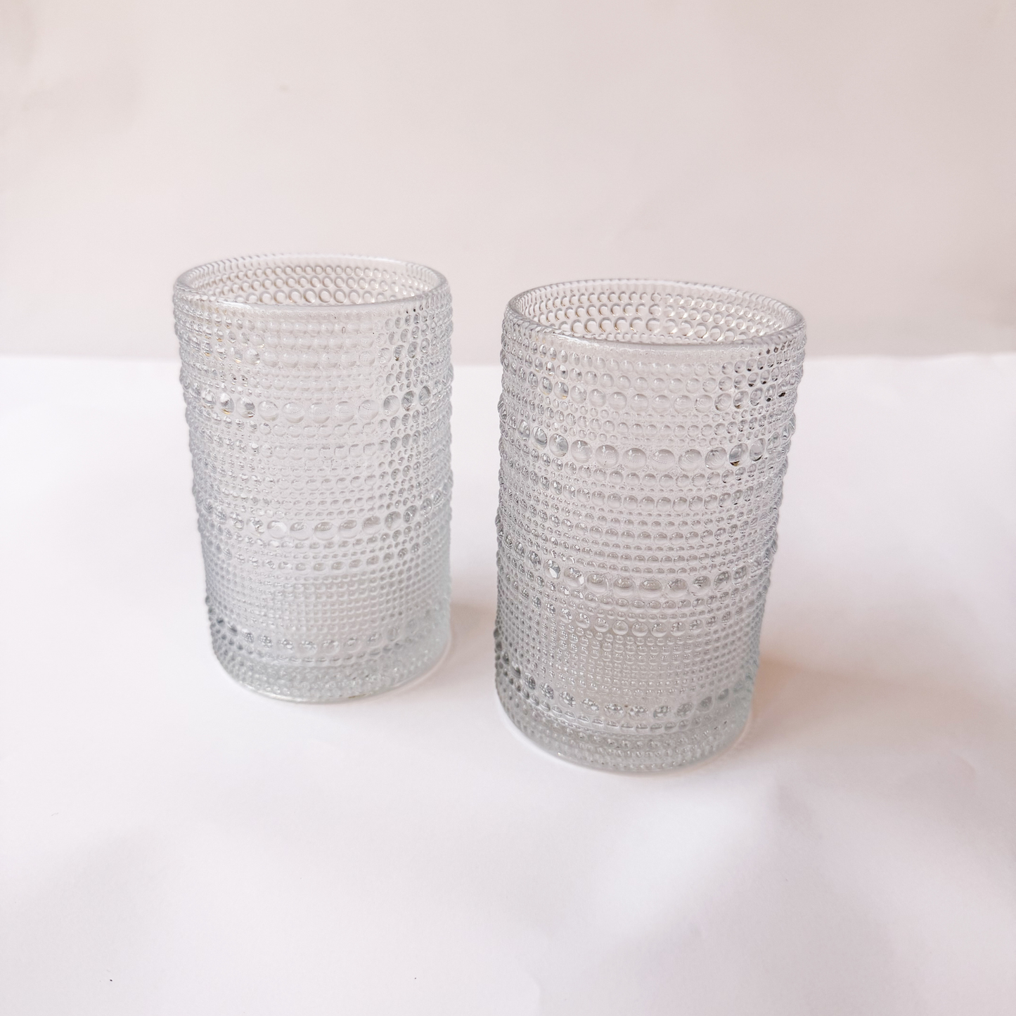 Clear Bubble Cups - Glass Cups - set of 6 large size  12 cm