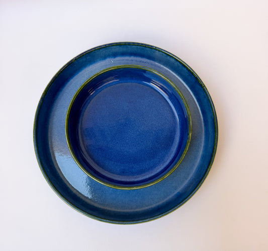 Plate with green edges - 16 cm