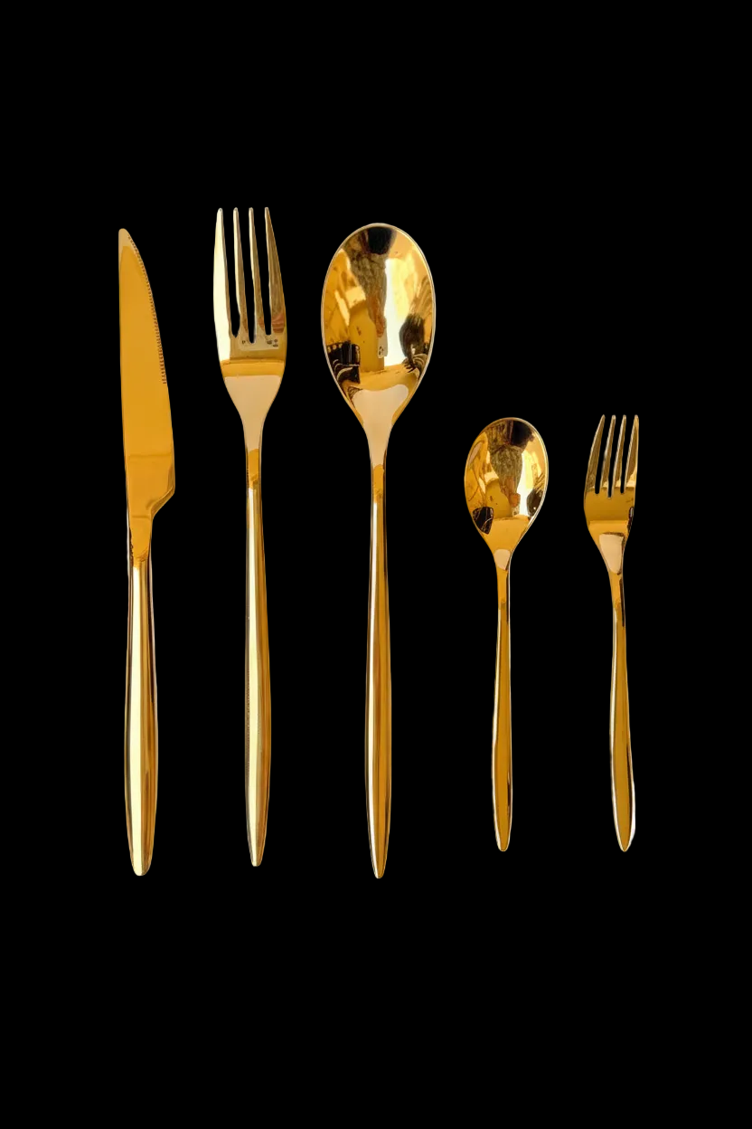 30 cutlery set -  stainless steel - Gold