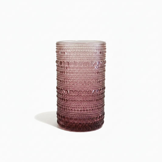 burgundy bubble cup- Glass Cup - set of 6 large size 12 cm