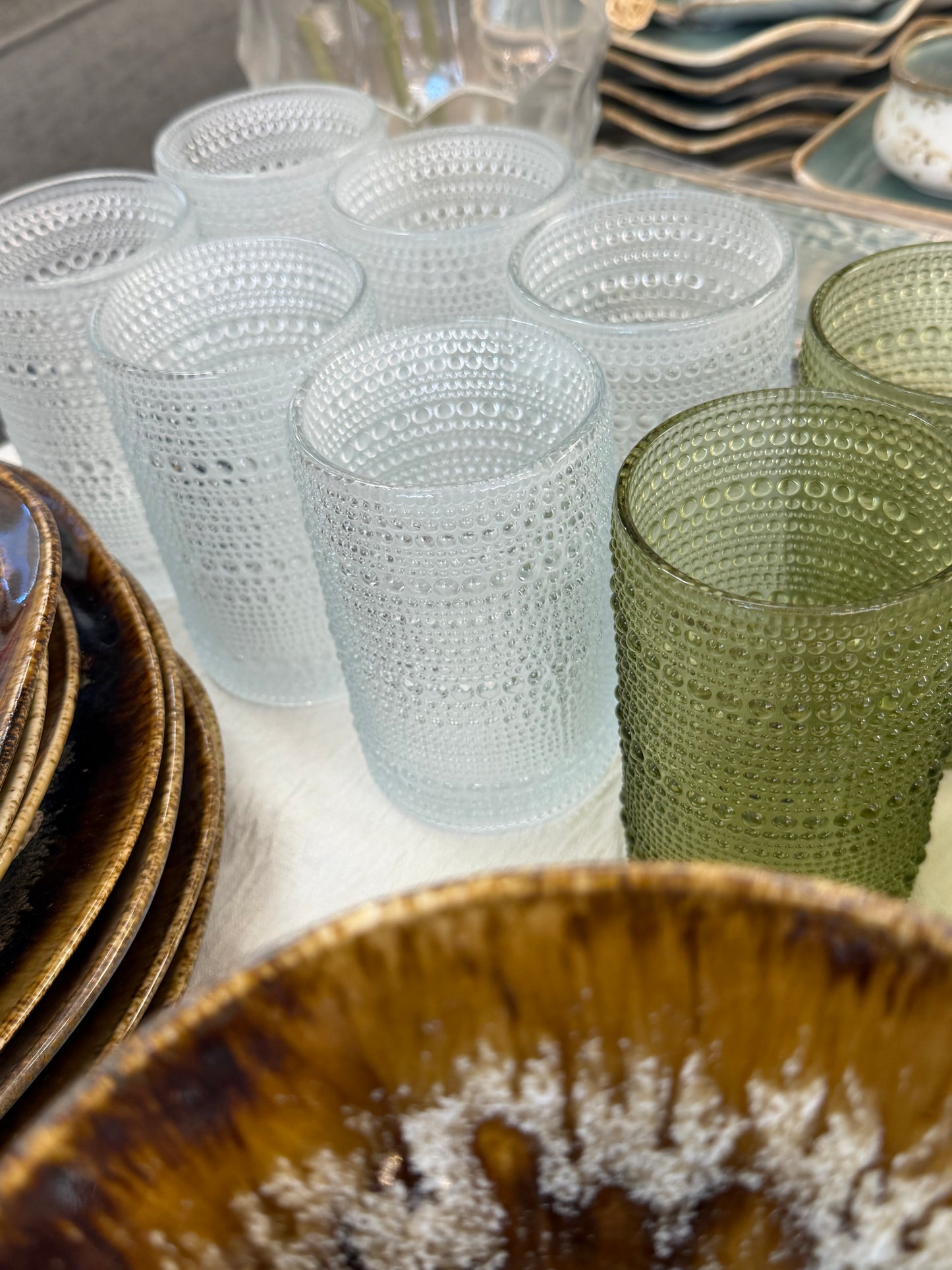 Clear Bubble Cups - Glass Cups - set of 6 large size  12 cm