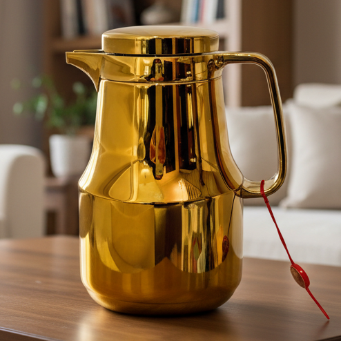 ترمس حافظ للحراره - ١ لتر - ذهبى Gold Thermos Flask 1 liter.