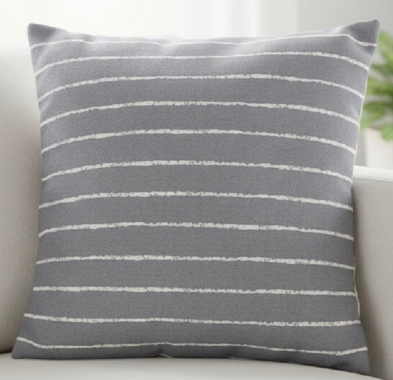 Cushion - Gray striped pattern