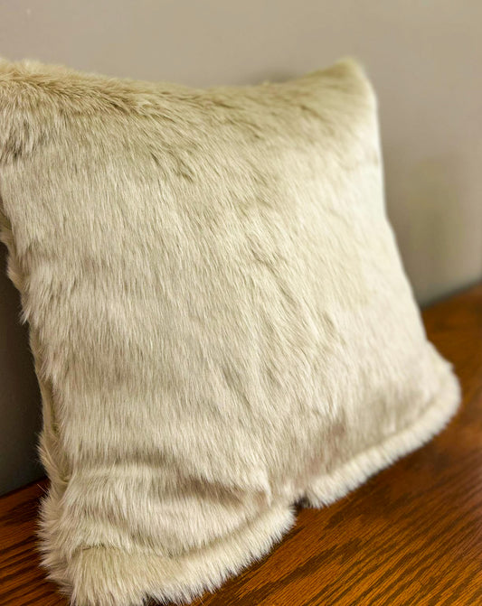 Fur Cushion . Cream color