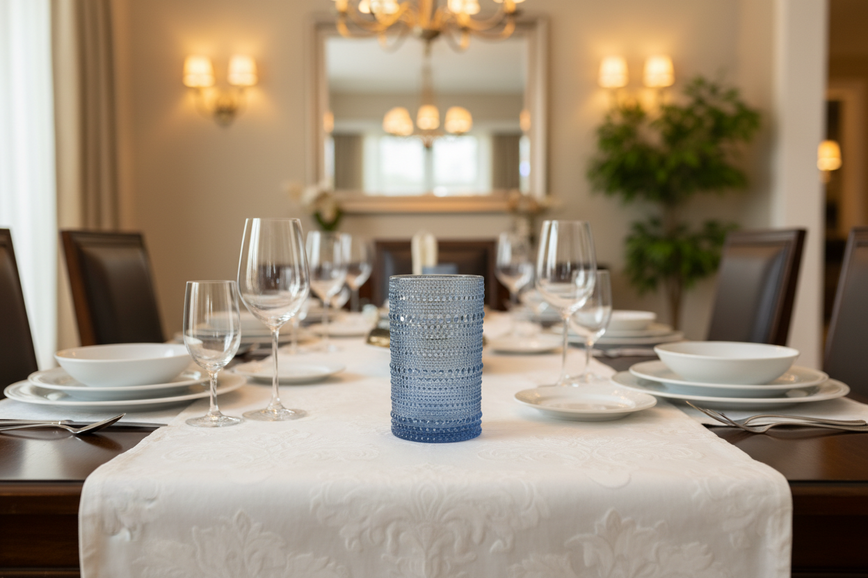 Ocean Blue Bubble - Glass Cups - set of 6 large size  12 cm