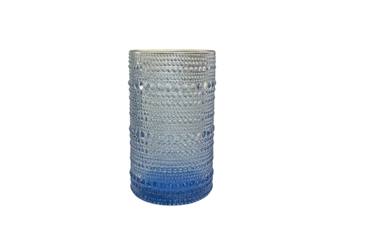 Ocean Blue Bubble - Glass Cups - set of 6 large size  12 cm