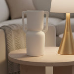 Load image into Gallery viewer, Decorative Vase - White with 2 rectangler handles
