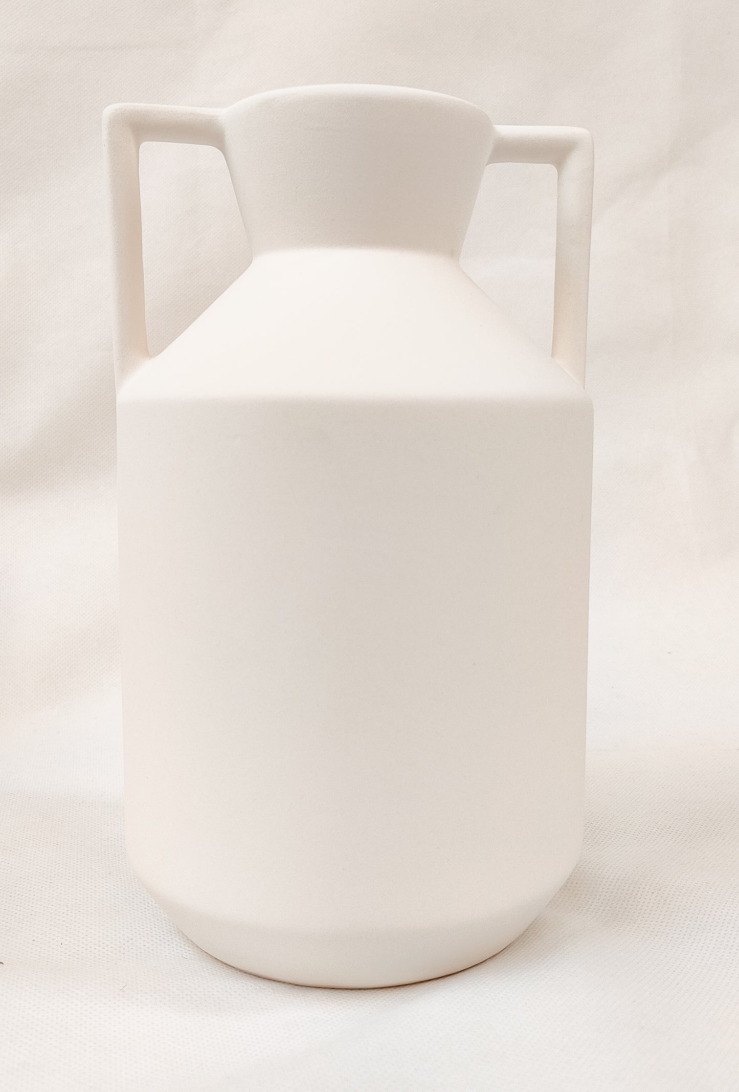 Decorative Vase - White with 2 handles
