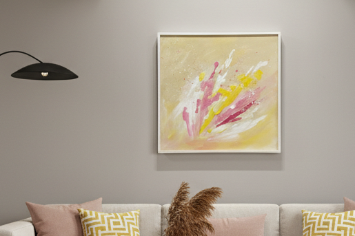 Hand painted Canvas-  50x50cm Splashes