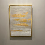 Load image into Gallery viewer, Gold &amp; Gray Hand painted Canvas-  50x 70 cm

