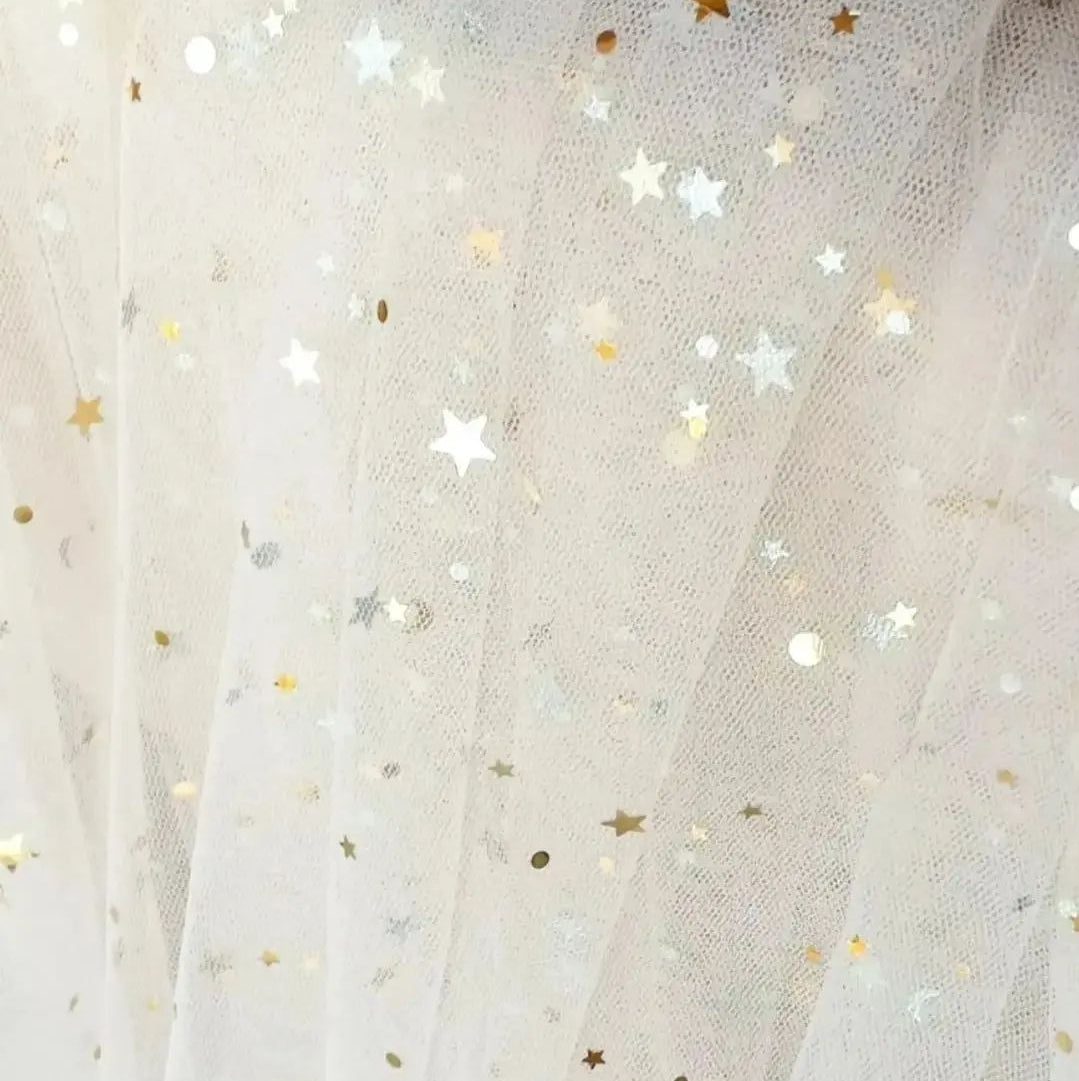 Tulle Tablecloth - With Gold Stars and Crescent 🌙⭐