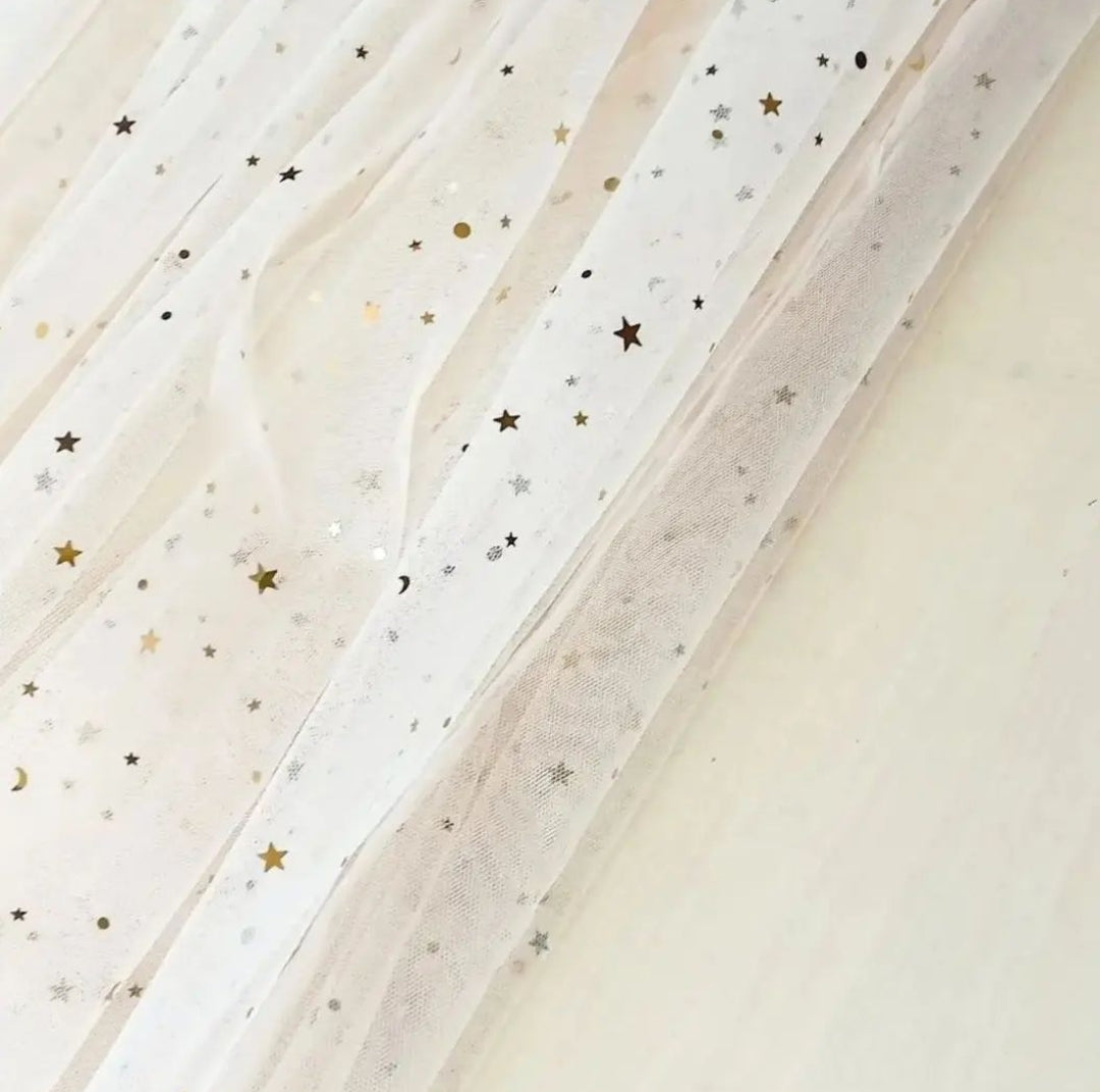 Tulle Tablecloth - With Gold Stars and Crescent 🌙⭐