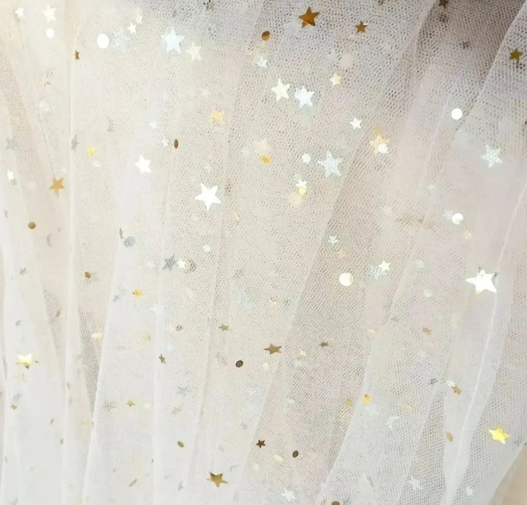 Tulle Tablecloth - With Gold Stars and Crescent 🌙⭐