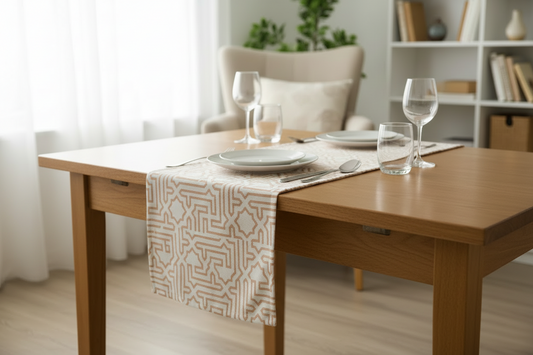 Arabic geometric Gold and Tablerunner