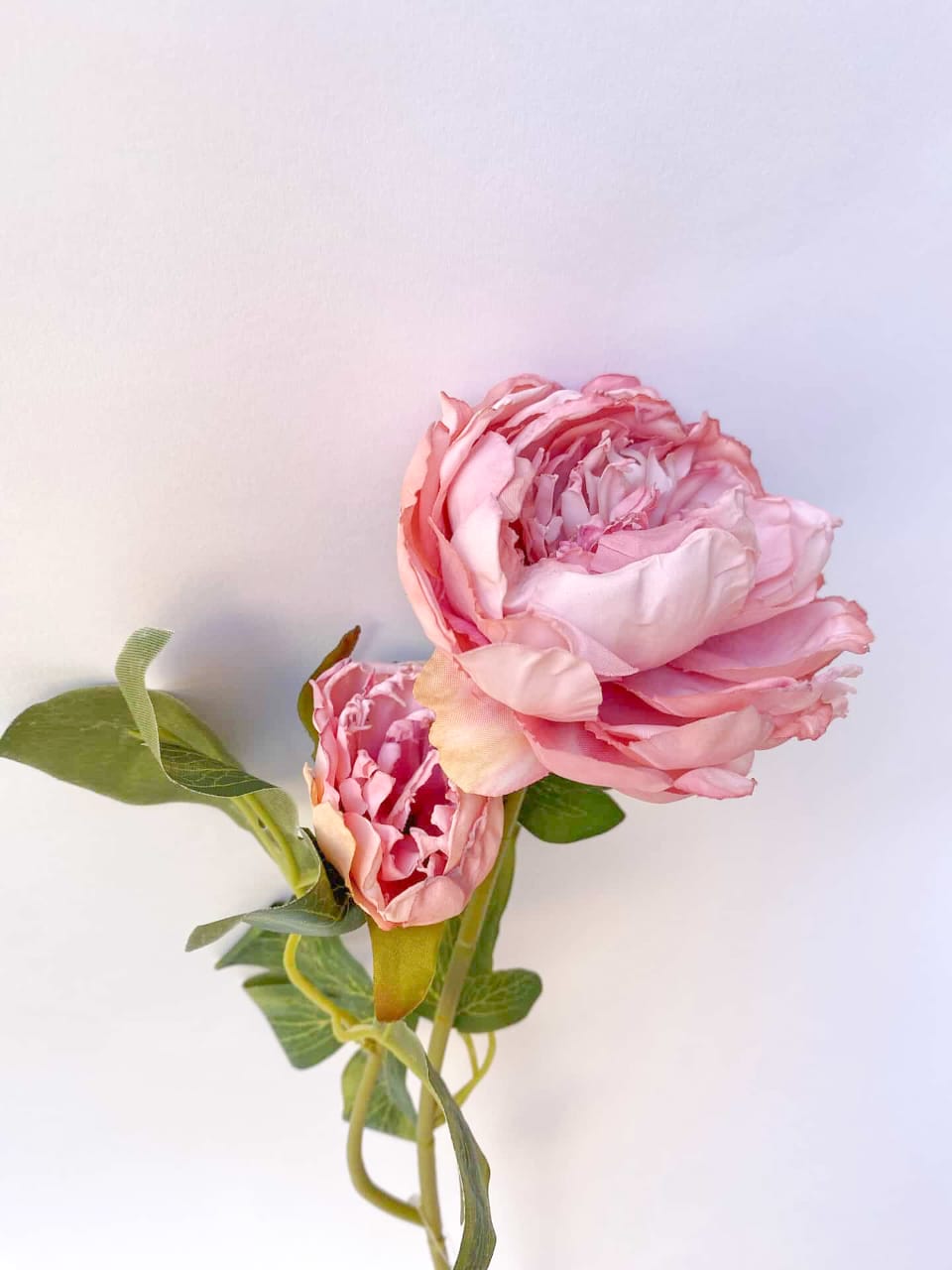 Artificial Flowers -Stem of 2 Roses pink