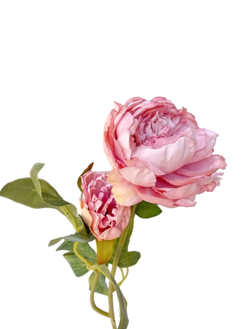Artificial Flowers -Stem of 2 Roses pink