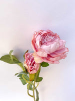 Load image into Gallery viewer, Artificial Flowers -Stem of 2 Roses pink
