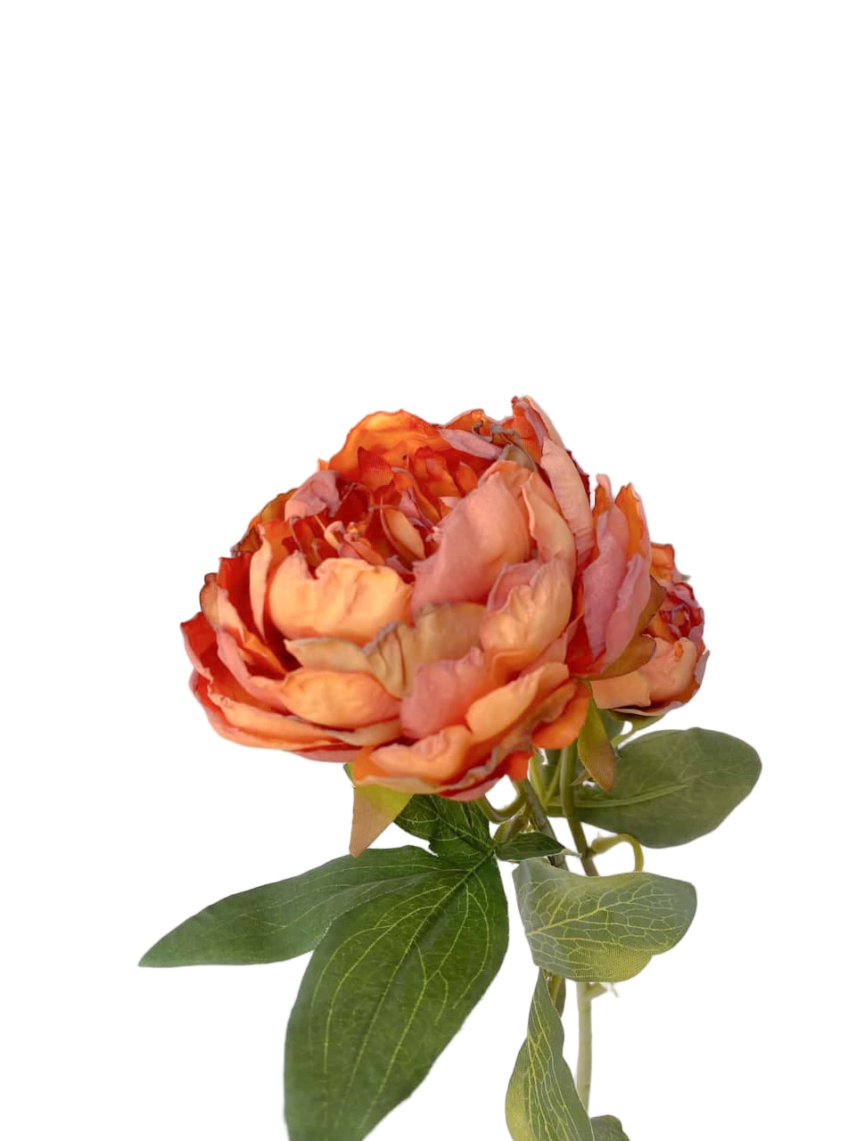 Artificial Flowers -Stem of 2 Roses orange