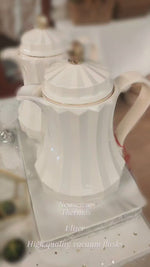 Load and play video in Gallery viewer, Thermos   - 1 liter high quality vacuum flask- available in off white and brown
