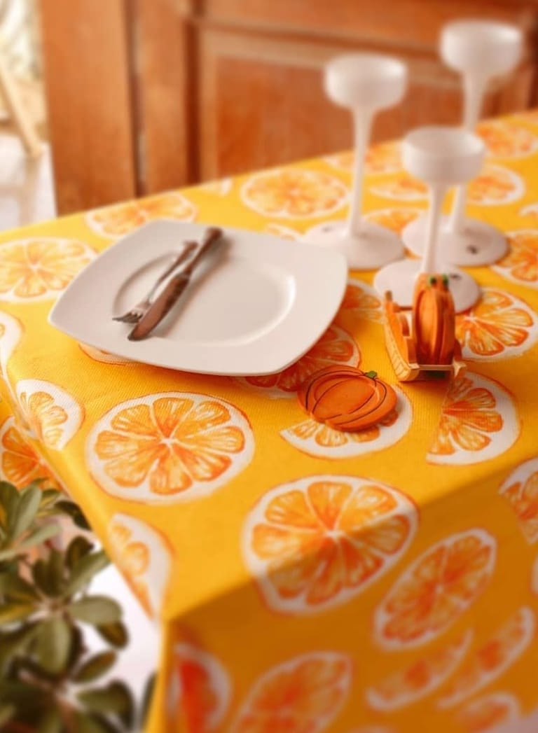 Tablecloth  - fresh orange 250cm