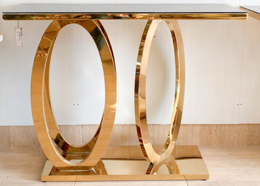 Console Table / Gold plated/ circle