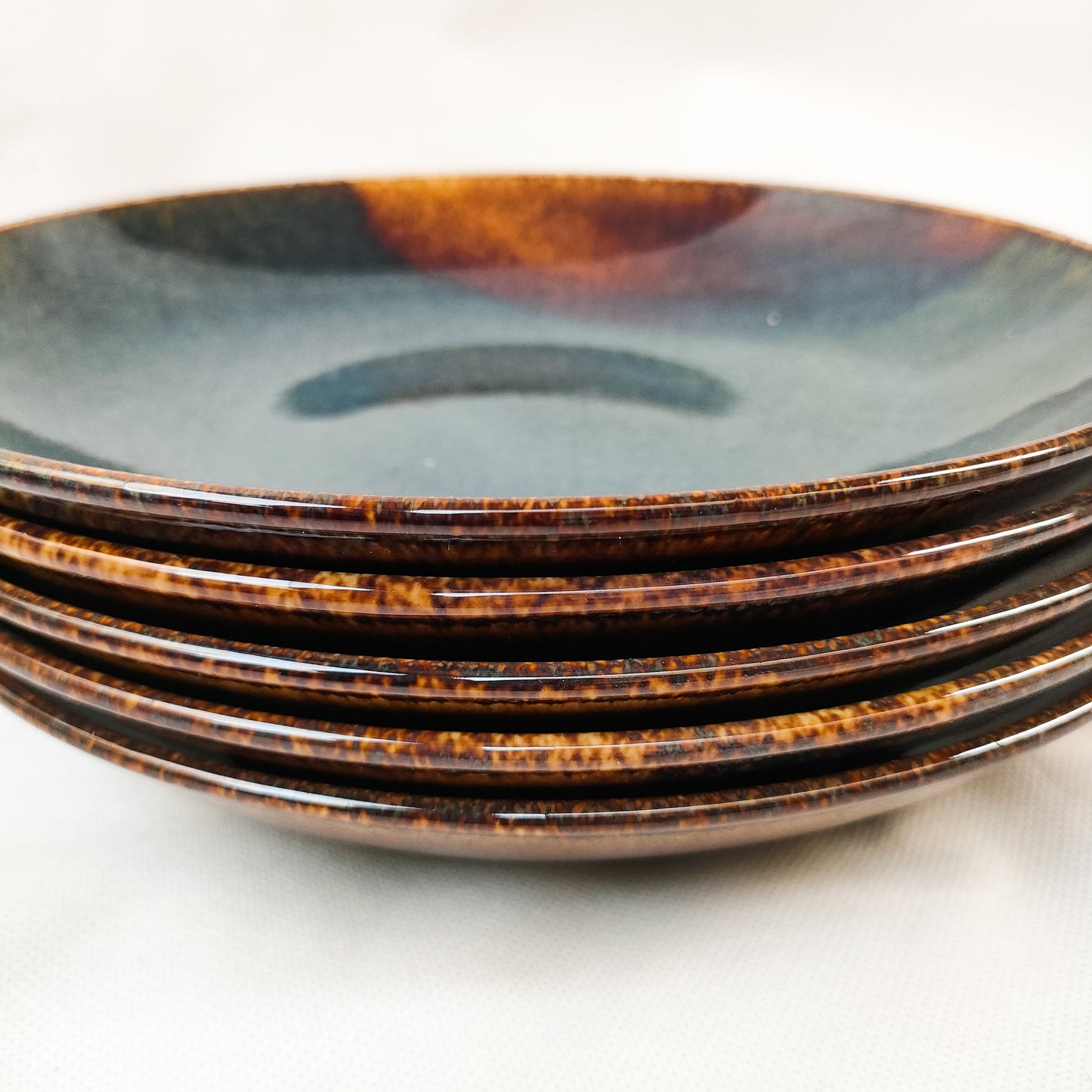 Dinner plate & bowls  / porcelain - Emerald green
