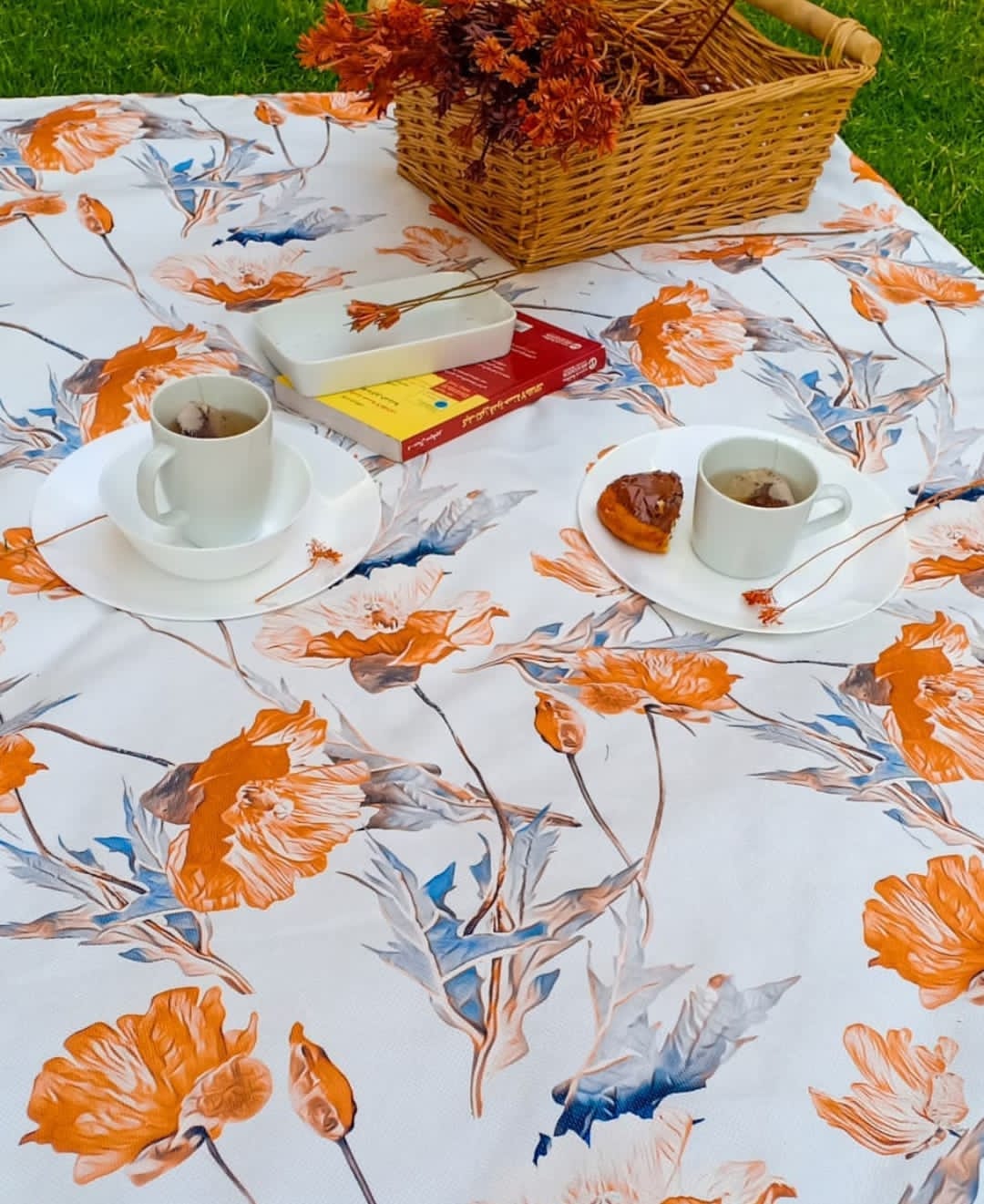 Tablecloth - Orange Flower 150×140cm
