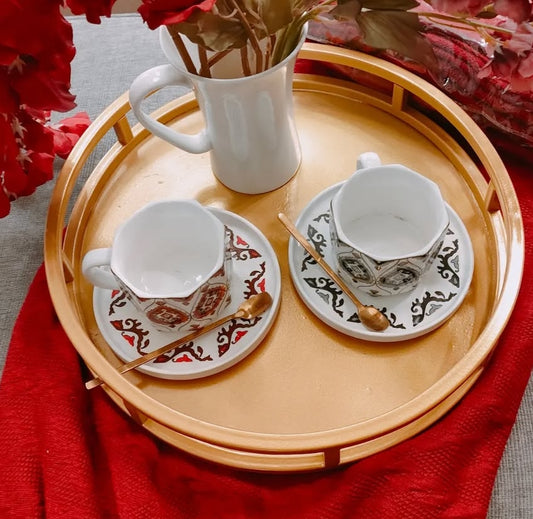 Round Tray - Metal Gold color