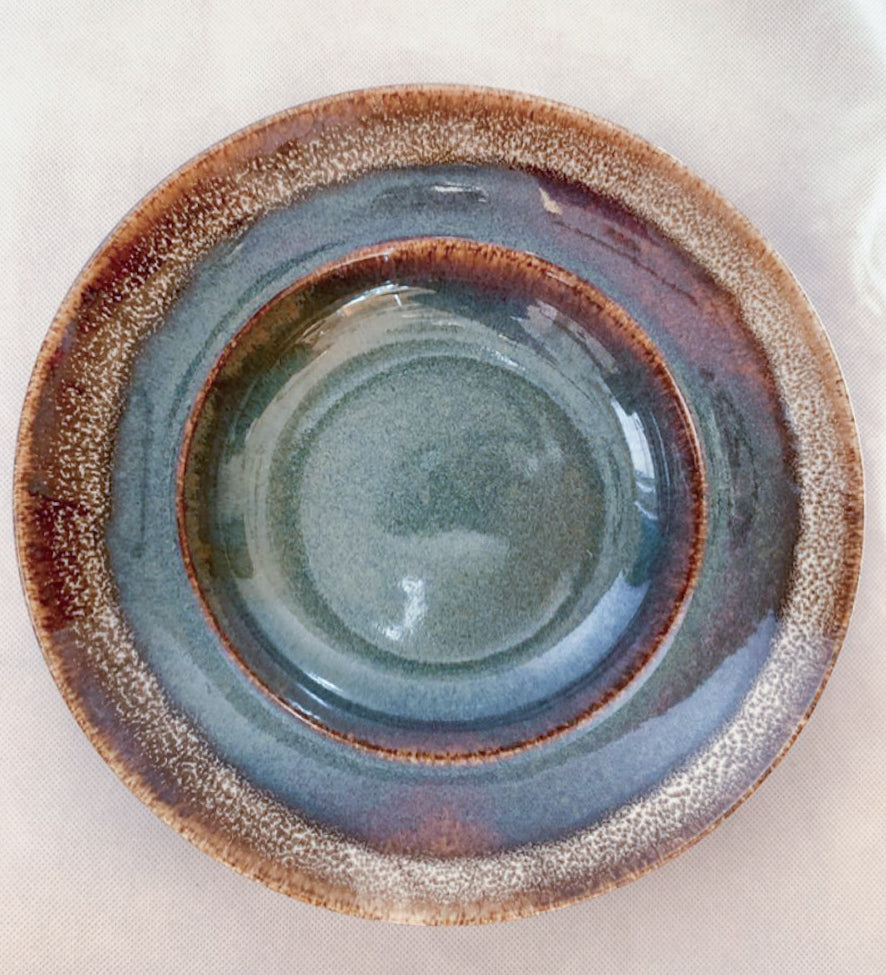Deep Dinner plate / porcelain - Emerald green