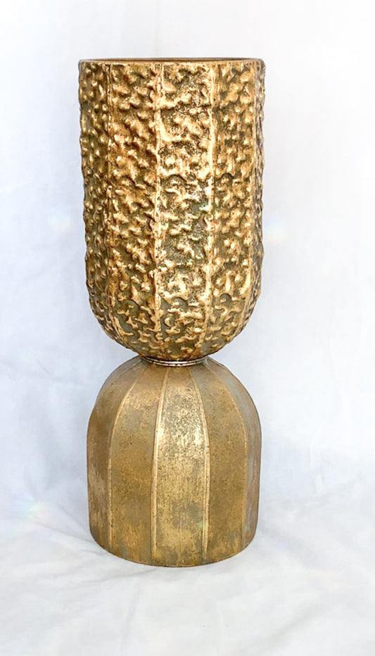 Metal carved plant pot - Gold
