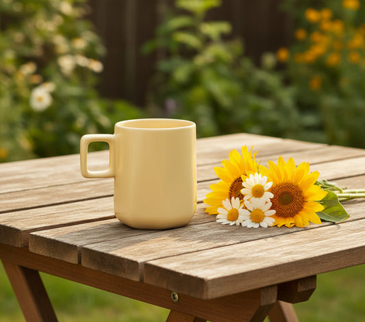 Mugs -- white / pink / yellow