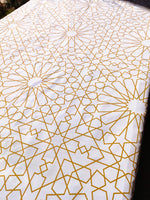 Load image into Gallery viewer, Tablecloth water proof-Arabic geometric Gold
