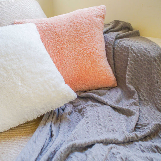 Blanket Cushion / white - pink
