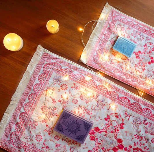 Small Vintage Pink Velvet Prayer Mats