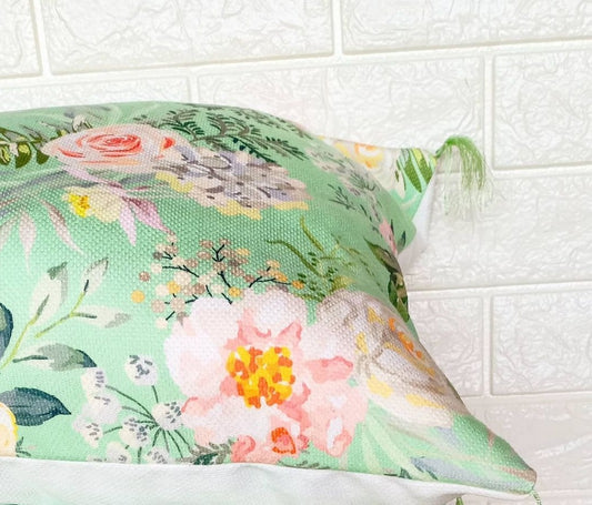 Mint Floral Cushion