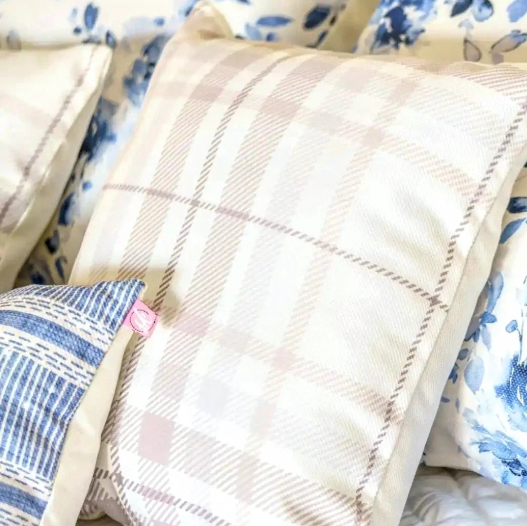 Cushion - Beige Gingham